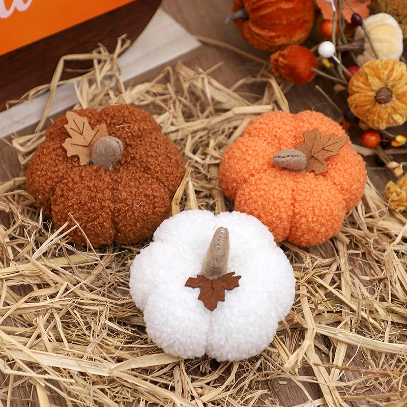 Fluffy Pumpkin Plush Halloween Pumpkin Decor Seasonal Home Accents for Birthday Thanksgiving And Party Favors Decoration Gift.