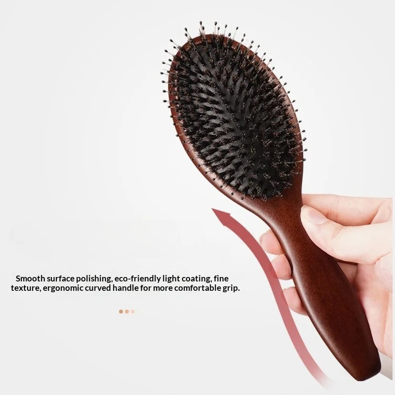 Natural Boar Bristle Massage Hair Brush Comb For Hair Hairbrush Dry Wet Detangle Combs Hair Beauty Care Cushion Massage Brush