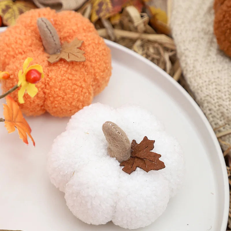 Fluffy Pumpkin Plush Halloween Pumpkin Decor Seasonal Home Accents for Birthday Thanksgiving And Party Favors Decoration Gift.
