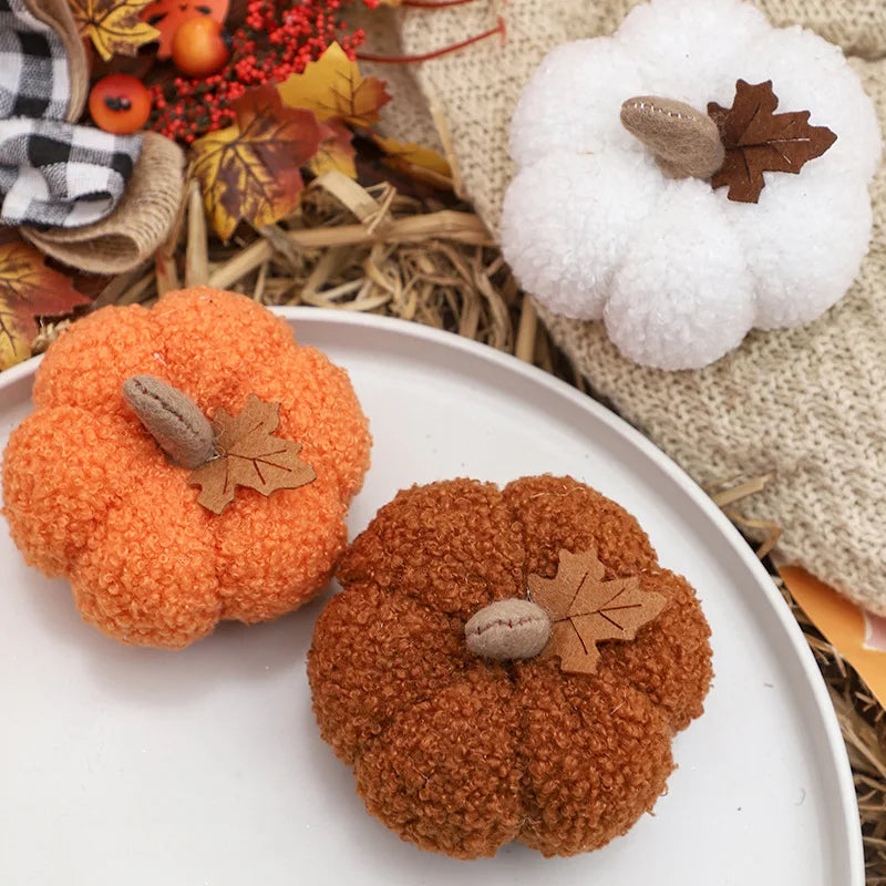 Fluffy Pumpkin Plush Halloween Pumpkin Decor Seasonal Home Accents for Birthday Thanksgiving And Party Favors Decoration Gift.