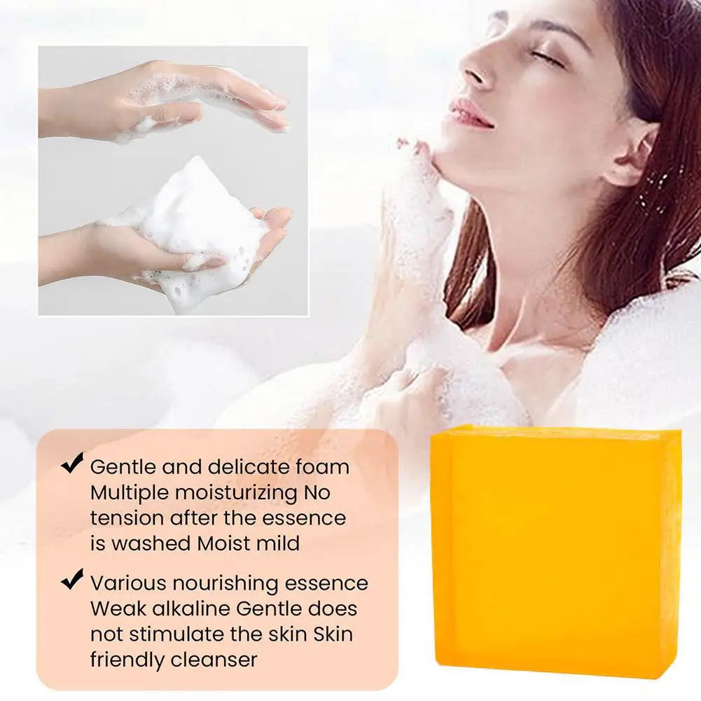 1/2PCS Natural Turmeric Soap Bar for Face & Body, Turmeric Skin Brightening Soap for Dark Spots, Even Tone Exfoliating Face Wash