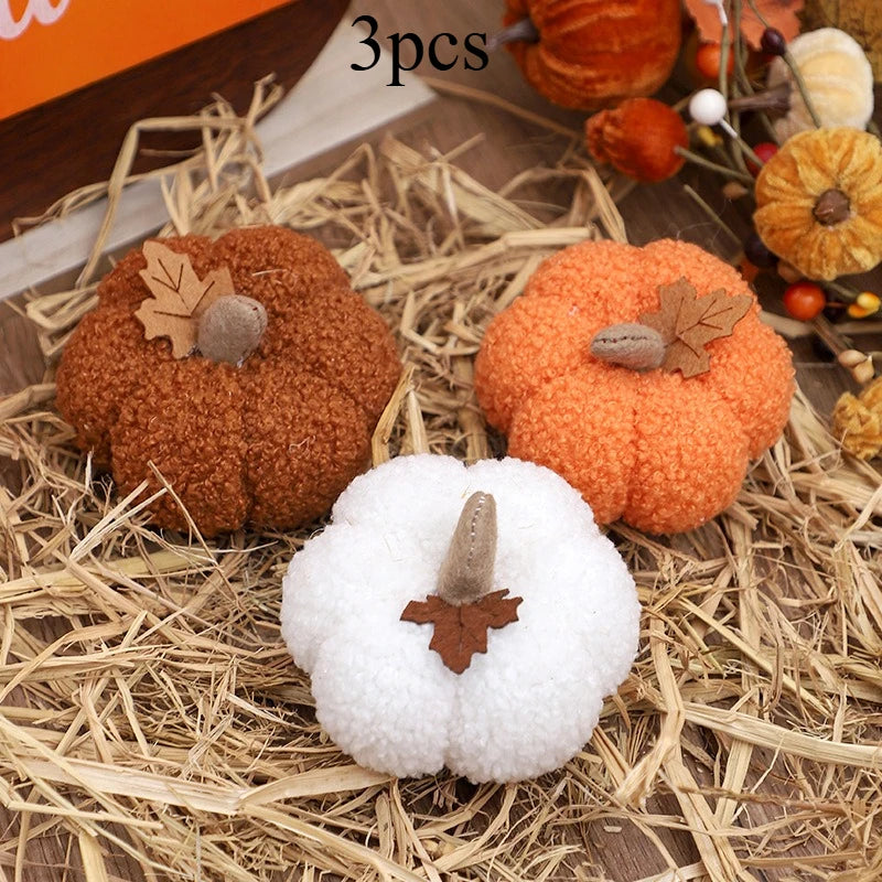 Fluffy Pumpkin Plush Halloween Pumpkin Decor Seasonal Home Accents for Birthday Thanksgiving And Party Favors Decoration Gift.