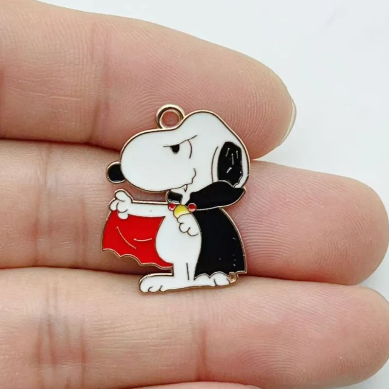 10Pcs Cute Halloween Cartoon Puppy Alloy Enamel Charms Pumpkin  Pendants DIY Jewelry Making Accessories
