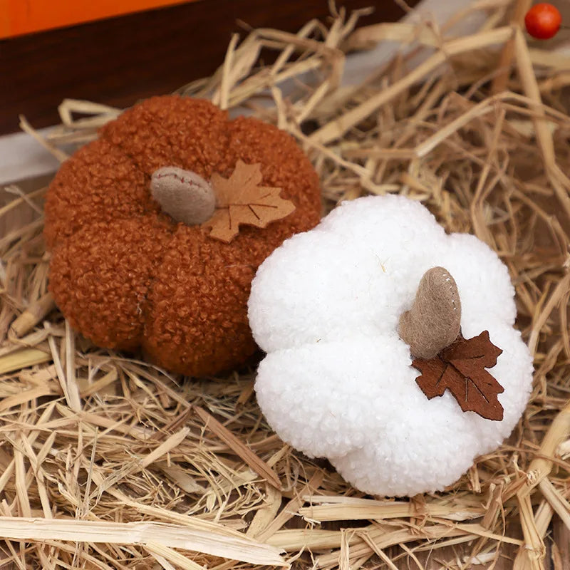 Fluffy Pumpkin Plush Halloween Pumpkin Decor Seasonal Home Accents for Birthday Thanksgiving And Party Favors Decoration Gift.