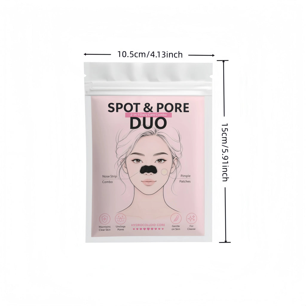 580Pcs 2 In 1 Nose Strip And Face Dot Set, Blackhead Nose Patch With Round Face Stickers Beauty Combo Pack