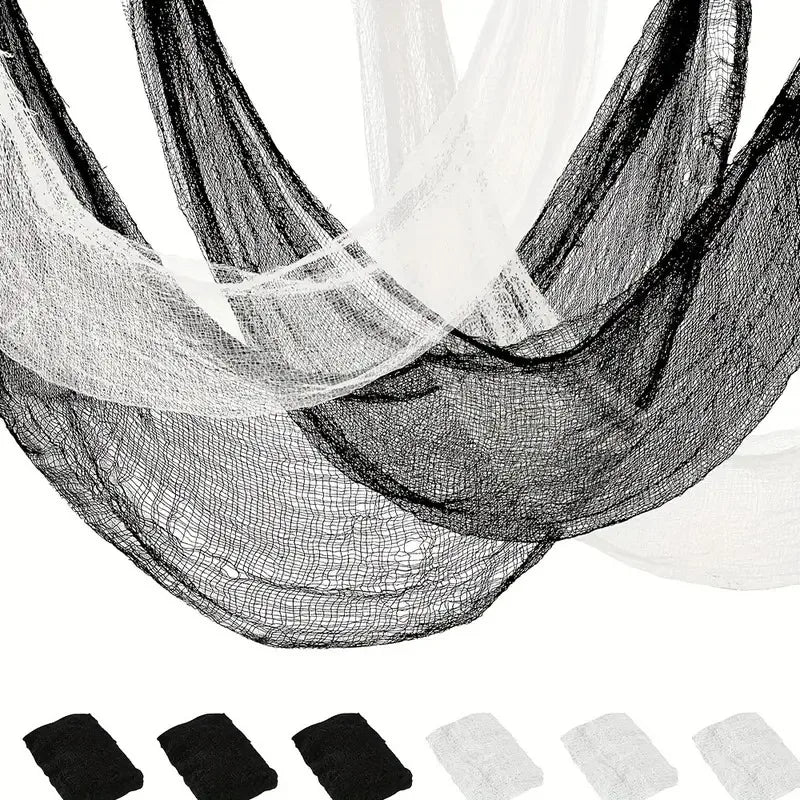 1-3PCS Halloween Gauze Fabric Black Chunky Gauze Haunted House DIY Decorative Scary Party Scene Props Halloween Decoration