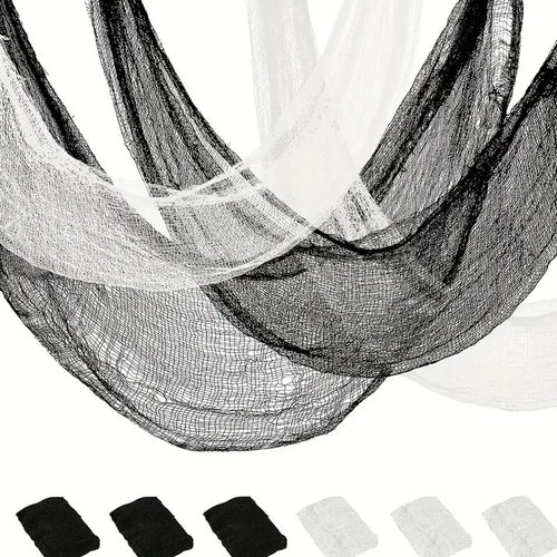 1-3PCS Halloween Gauze Fabric Black Chunky Gauze Haunted House DIY Decorative Scary Party Scene Props Halloween Decoration