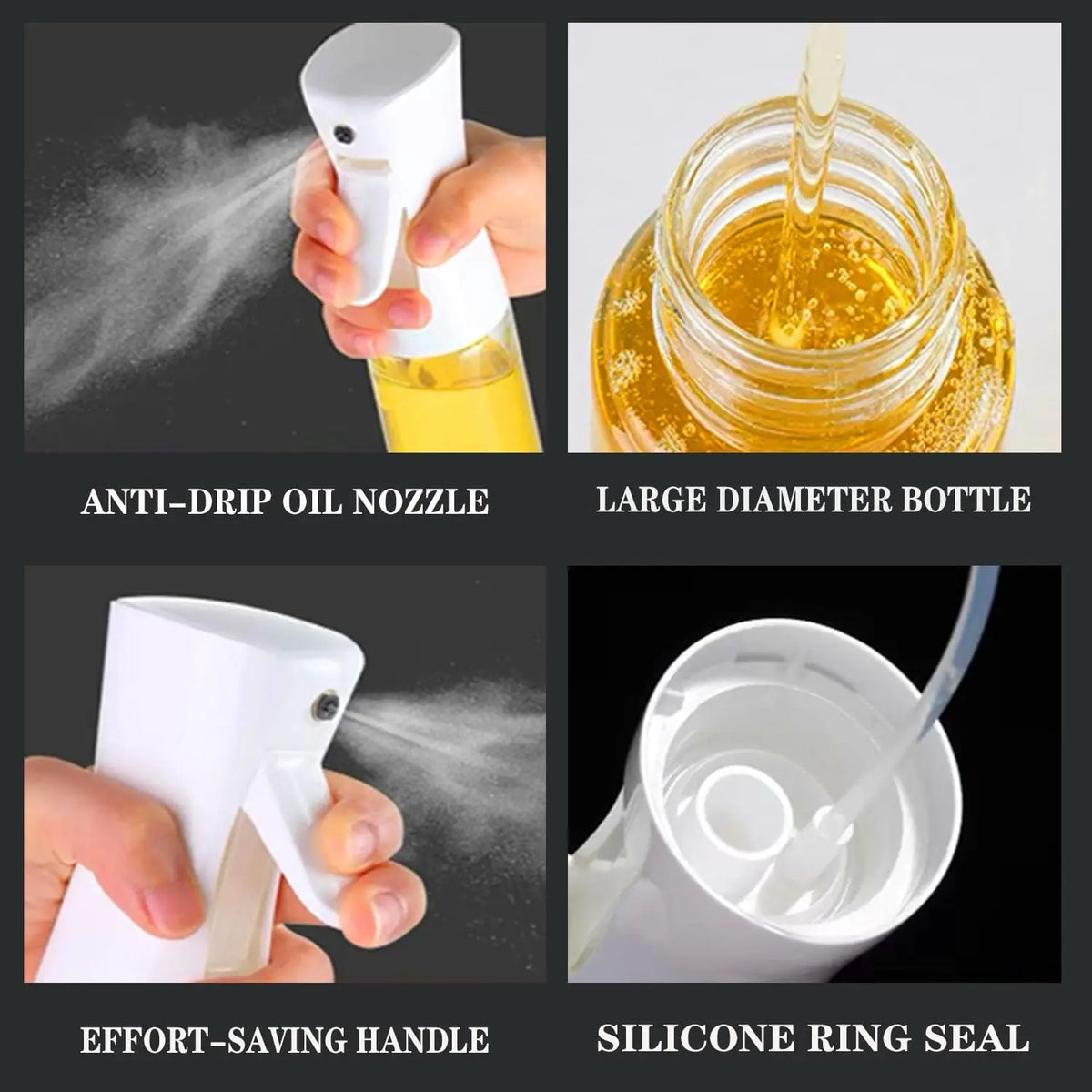 200/300/ml Oil Spray Bottle BBQ Cooking Olive Oil Sprayer Plastic Baking Oil Spray Empty Bottle Vinegar Bottle