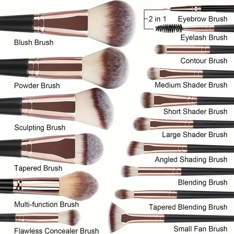3-20PCS Professional Makeup Brushes Set Soft Fluffy Foundation Eyeshadow Concealer Blending Blush Brush Kabuki Women Beauty Tool