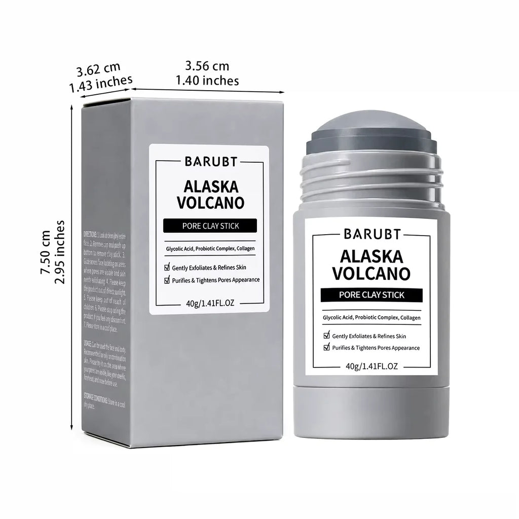 Alaska Volcano Pore Clay Stick Oil Control Deep Pore Cleanser Blackhead Remover Mask Stick Exfoliating Purifying Facial Mud Mask For Oily Skin