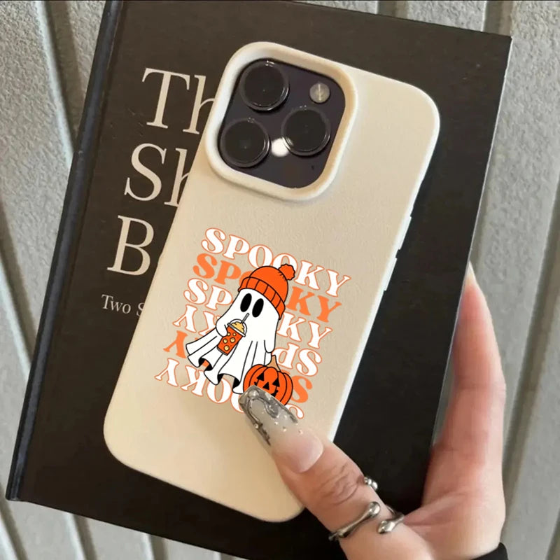 Cute Halloween Ghost Pumpkin Pattern Phone Case For iPhone 18 17 16 15 Plus 14 13 12 11 Pro Max 16e 17e X XR XS Air Soft Cover