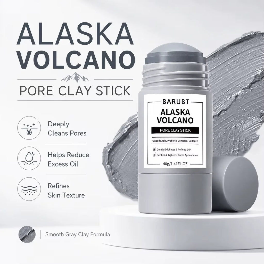 Alaska Volcano Pore Clay Stick Oil Control Deep Pore Cleanser Blackhead Remover Mask Stick Exfoliating Purifying Facial Mud Mask For Oily Skin