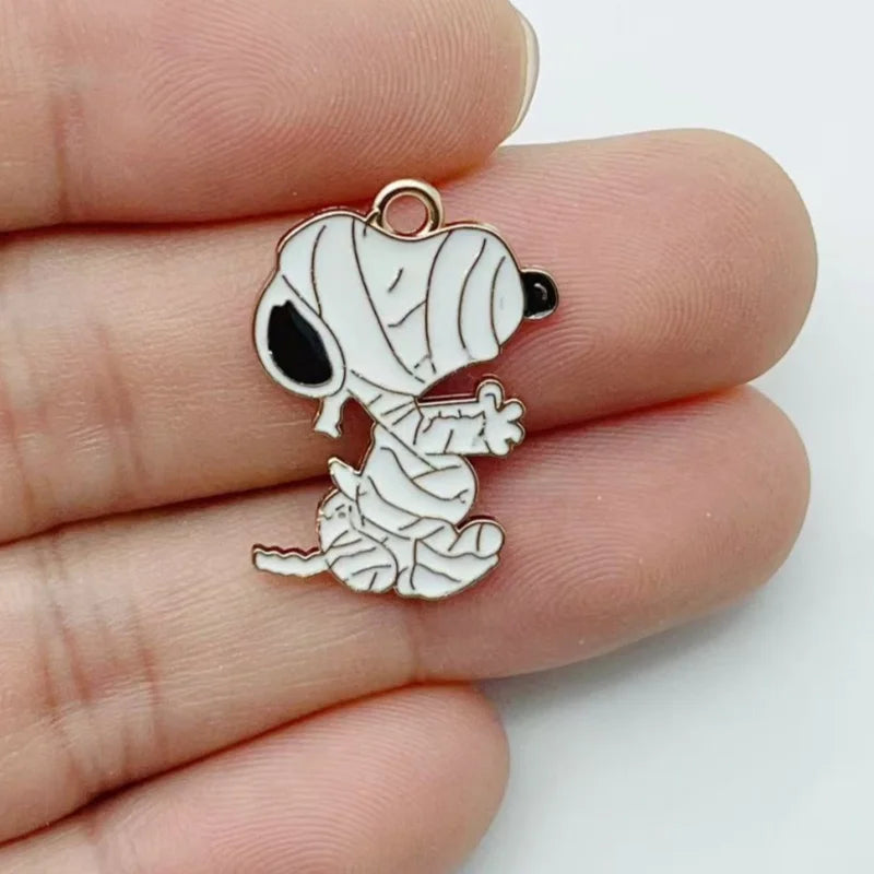 10Pcs Cute Halloween Cartoon Puppy Alloy Enamel Charms Pumpkin  Pendants DIY Jewelry Making Accessories