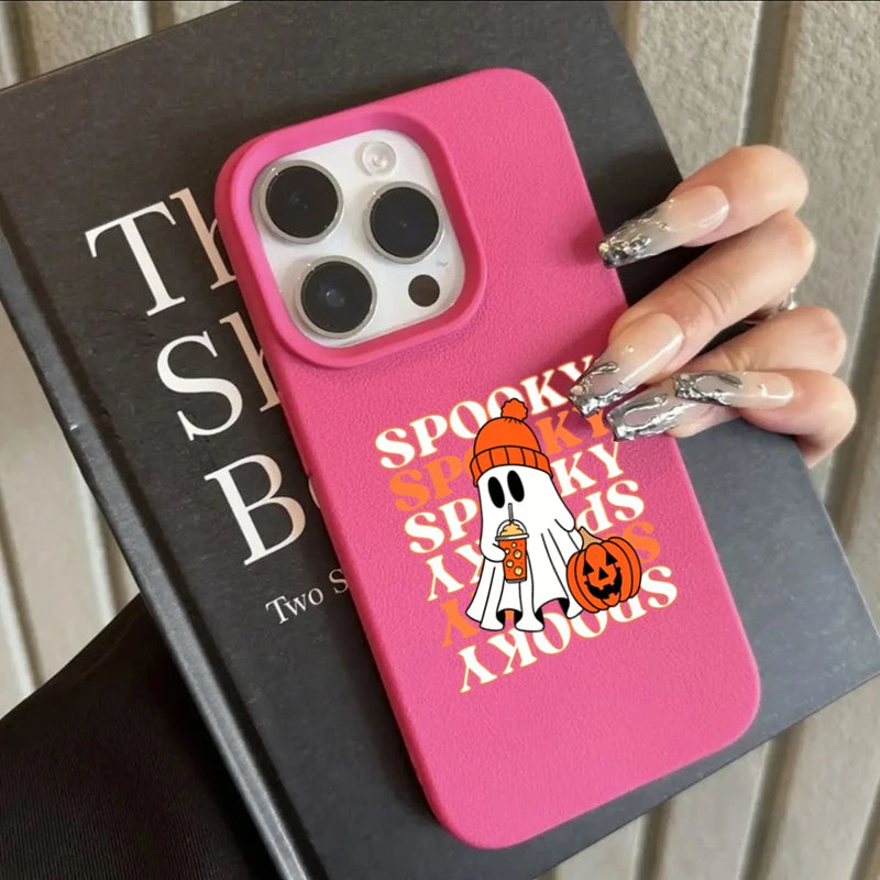 Cute Halloween Ghost Pumpkin Pattern Phone Case For iPhone 18 17 16 15 Plus 14 13 12 11 Pro Max 16e 17e X XR XS Air Soft Cover