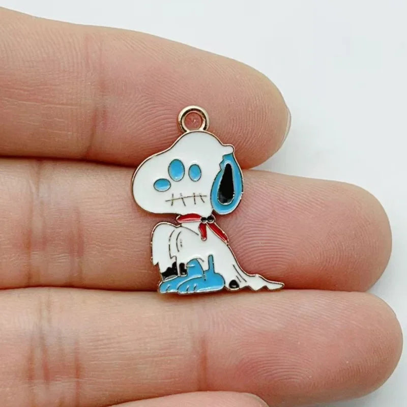 10Pcs Cute Halloween Cartoon Puppy Alloy Enamel Charms Pumpkin  Pendants DIY Jewelry Making Accessories